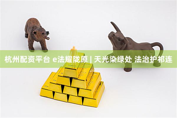 杭州配资平台 e法耀陇原&#32;|&#32;天光染绿处&#32;法治护祁连
